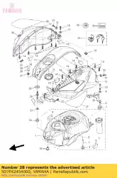 grafische brandstoftank 2 van Yamaha, met onderdeel nummer 5D7F42454000, bestel je hier online: