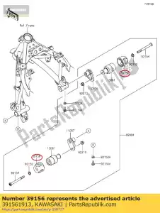 Kawasaki 391561913 pad, controle deslizante - Lado inferior