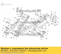 893083, Piaggio Group, supporto poggiapiedi rh aprilia  mana na zd4rc000, zd4rca00, zd4rc001, zd4rcc00 zd4rcb00, zd4rcc01, zd4rce00 850 2007 2008 2009 2010 2011 2016, Nuovo