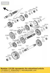 Here you can order the shaft-transmission outpu vn200 from Kawasaki, with part number 131280013: