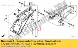 Here you can order the mudguard from Honda, with part number 17218KZZ900: