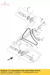 Aqui você pode pedir o junta, caixa do tensor em Yamaha , com o número da peça 2MBE22130000: