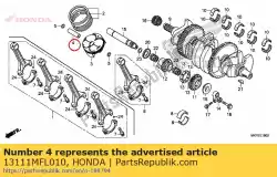 Aqui você pode pedir o pino, pistão em Honda , com o número da peça 13111MFL010: