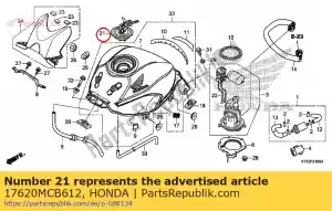 honda 17620MCB612 tapa comp combustible fil - Lado inferior