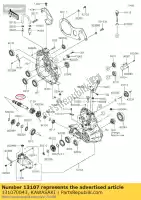 131070043, Kawasaki, 01 albero, uscita, ingranaggio conico kawasaki  400 2017 2018 2019 2020, Nuovo