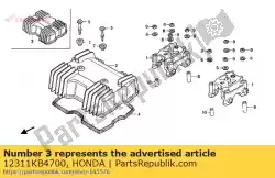 Ici, vous pouvez commander le couvercle, culasse auprès de Honda , avec le numéro de pièce 12311KB4700: