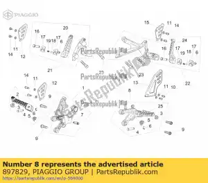 Piaggio Group 897829 lewy wspornik przedniego podnó?ka - Dół