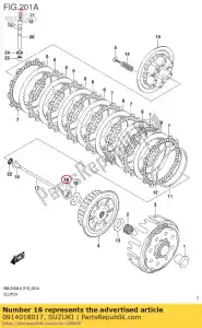 Suzuki 0914018017 nut - Bottom side