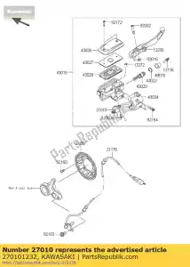 Kawasaki 270101232 interruptor, control de crucero - Lado inferior