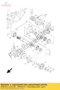 yamaha 5MLE61110100 engranaje, transmisión primaria - Lado inferior