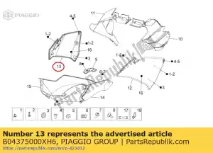 Piaggio Group B04375000XH6 rh lat.fairing. grey - Bottom side