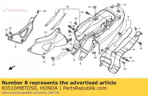 honda 83510MBTD50 copertina, r. lato - Il fondo