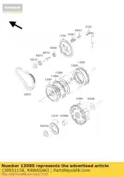 Ici, vous pouvez commander le logement-comp-embrayage ex500-a1 auprès de Kawasaki , avec le numéro de pièce 130951158: