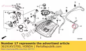 honda 36191KV3700 junta, filtro de aire - Lado inferior