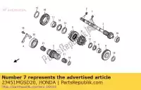 23451MGSD20, Honda, ingranaggio, terzo albero principale (22 honda nc  xa integra d dct xd dtc sd s x sa nc700d nc700sd nc700xd 700 , Nuovo