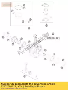 ktm 77032000122 engrenagem primária 22t. 05 - Lado inferior