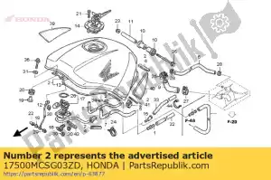 Honda 17500MCSG03ZD komplet zbiorników, rodzaj paliwa (wl) * - Dół