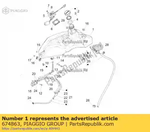 Piaggio Group 674863 fuel tank - Bottom side