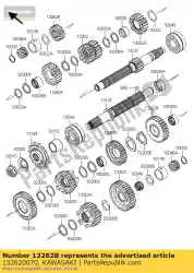 Here you can order the gear,output 3rd,28t from Kawasaki, with part number 132620070: