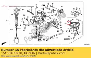 honda 16163KCS920 junta, cámara de flotación - Lado inferior