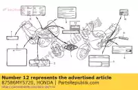 87586MY5720, Honda, étiquette, carburant honda cb vfr xl 250 400 500 650 1000 1990 1996 1997 1998 2000 2001 2002, Nouveau