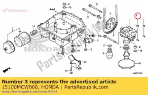 honda 15100MCW000 pomp, olie - Onderkant