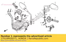 Ici, vous pouvez commander le câble comp. A, accélérateur auprès de Honda , avec le numéro de pièce 17910MGSD71: