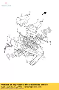 Suzuki 9215110G00 caixa, painel frontal - Lado inferior