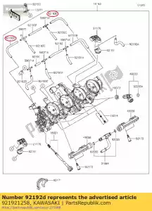 Kawasaki 921921258 tubo, 3x6x100 - Lado inferior