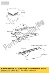 Here you can order the pattern,side cover,rh from Kawasaki, with part number 560690140: