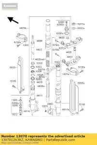 kawasaki 130701263RZ guide,fork,lh,white klx650-c3 - Bottom side