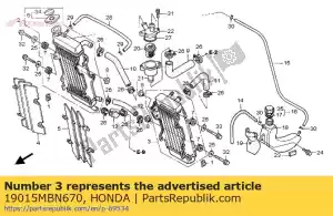 honda 19015MBN670 radiador, l. - Lado inferior