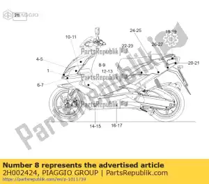 Piaggio Group 2H002424 right cover shield decal 