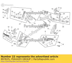 Piaggio Group 897835 repose-pieds arrière. lh - La partie au fond