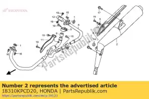 Honda 18310KPCD20 comp. silencioso - Lado inferior