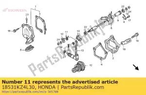 Honda 18531KZ4L30 mola, braço da válvula de aba - Lado inferior