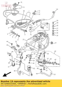 yamaha 4X7246021000 tampa assy - Lado inferior