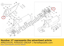 Aprilia AP8219334, Ochrona rury wydechowej, OEM: Aprilia AP8219334