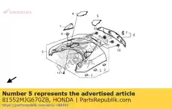 Here you can order the lid,l rr t*nhb01* from Honda, with part number 81552MJG670ZB: