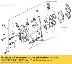 honda 45290KGB611 staffa sub assy., r. fr. pinza freno - Il fondo