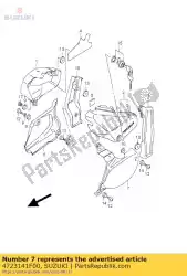 Aqui você pode pedir o lado da capa, baixo em Suzuki , com o número da peça 4723141F00: