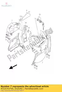 suzuki 4723141F00 lado da capa, baixo - Lado inferior