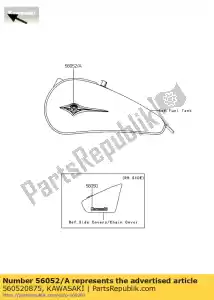 Kawasaki 560520875 marca, tanque de combustible, lh - Lado inferior