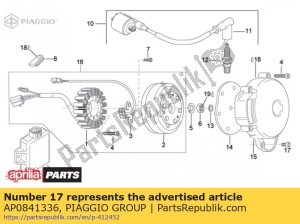 aprilia AP0841336 tornillo hexagonal m6x12 - Lado inferior