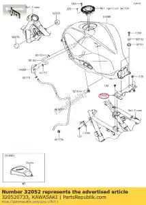 Kawasaki 320520733 bracket-tank - Bottom side