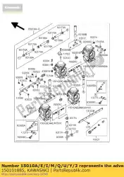 Qui puoi ordinare carburatore, lh, all'interno da Kawasaki , con numero parte 150101885: