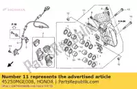 45250MGE006, Honda, étrier sous-ensemble., r. fr. honda vfr 1200 2010 2011 2012 2013, Nouveau