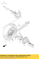 Here you can order the axle ,rear from Suzuki, with part number 6471117E10: