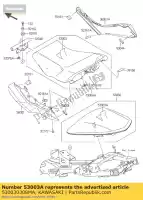 530030308MA, Kawasaki, leer, stoel rechts, zwart kawasaki er6n  e f er650 er 6n abs 650 , Nieuw