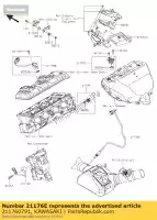 211760791, Kawasaki, czujnik temp. dolotu i prasa zx100 kawasaki h2 h2r 1000 2015 2016, Nowy